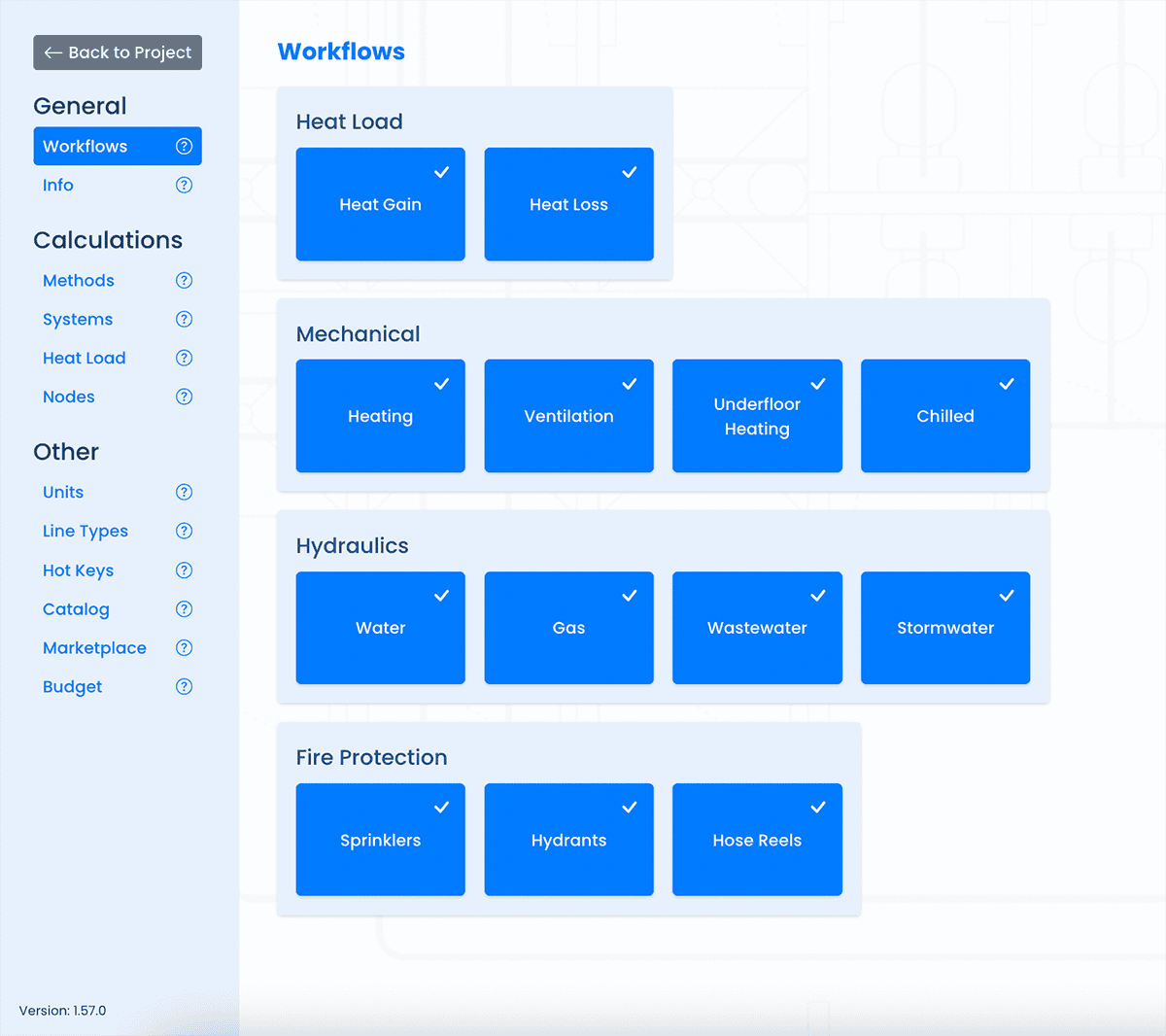 h2x New Workflow Settings